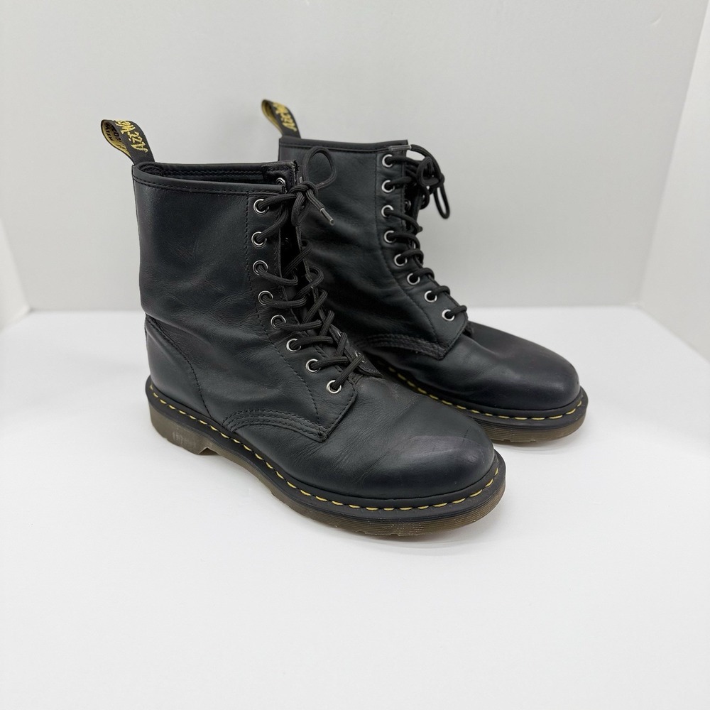 Dr. Martens 1460 Boots Womens 9 Black Leather Lace Up Punk Grunge Shoes